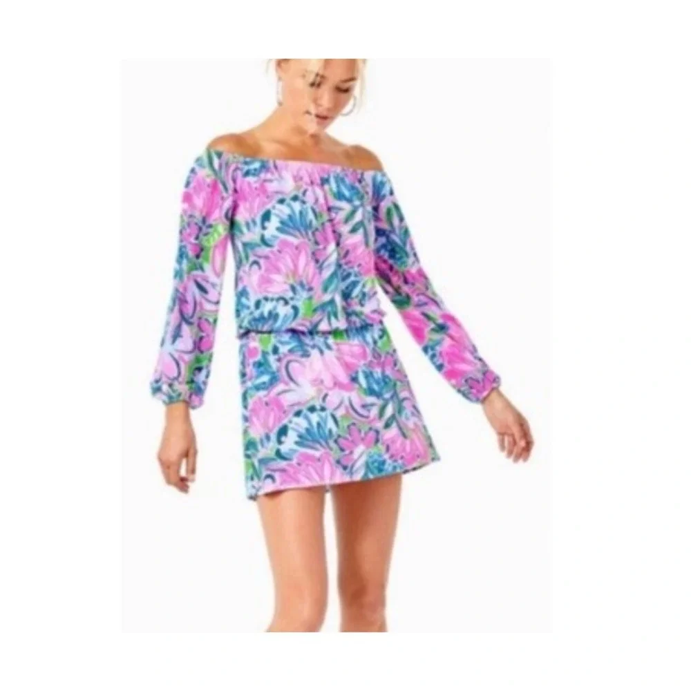 Lilly Pulitzer Lana Skort Romper Gecko Green Tiger Sunrise sz M
